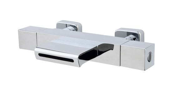 Afbeeldingen van ROMBO THERMOSTATISCHE BADMENGKRAAN WATERVAL CHROOM 15CM