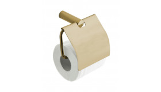 Afbeeldingen van IDA TOILETROLHOUDER MET KLEP GEBORSTELD MESSING