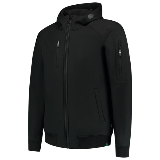 Afbeeldingen van SOFTSHELL BOMBER CAPUCHON RE2050 BLACK XXL