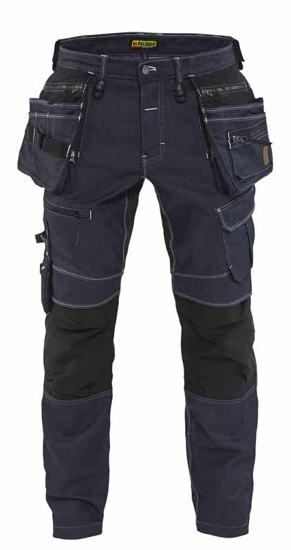 Afbeeldingen van WERKBROEK DENIM STRETCH X1900 MARINEBLAUW/ZWART C48 199011418999C48