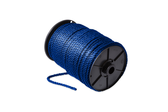 Afbeeldingen van  BOOTLIJN 3-STRENGS PP 08MM BLAUW ROL 70 MTR