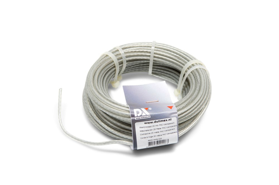 Afbeeldingen van WASLIJNDRAAD 20 MTR PVC TRANSPARANT