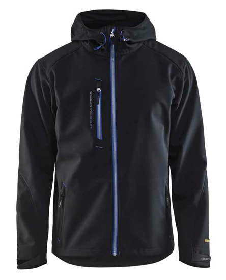 Afbeeldingen van SOFTSHELL JACK ZWART/KORENBLAUW L 494925179985L