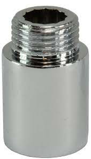 Afbeeldingen van KRAANVERLENGKOPPELING CHROOM 3/8" X 20MM