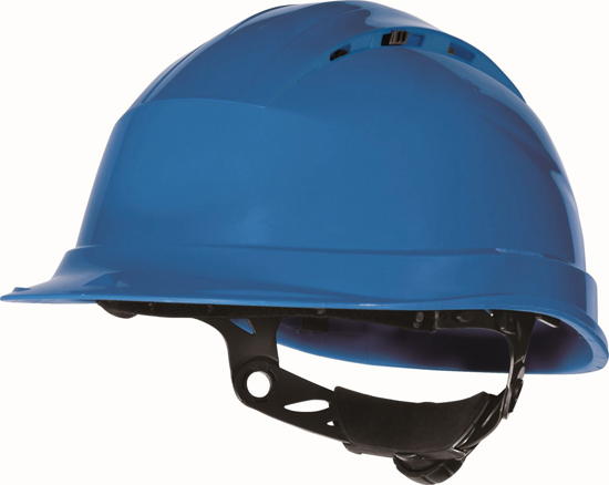 Afbeeldingen van HELM/ GEVENTILEERDE WERFHELM - SLUITSYSTEEM TYPE ROTOR AANPASBAAR BLAUW