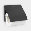 Afbeeldingen van RENEW TOILETROLHOUDER MET KLEP MATT BLACK
