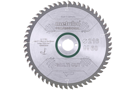 Afbeeldingen van METABO CIRKELZAAGBLAD HW/CT � 216X30, 60 FZ/TR