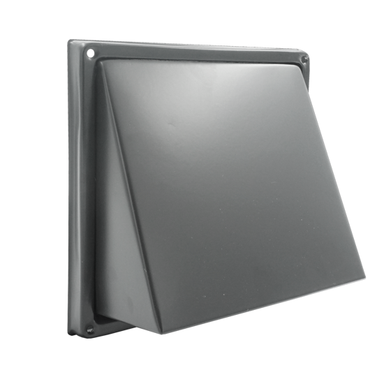 Afbeeldingen van KAPROOSTER MET KLEP RVS 304 ZWART RAL7021 Ø125MM