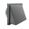 Afbeeldingen van KAPROOSTER MET KLEP RVS 304 ZWART RAL7021 Ø150MM
