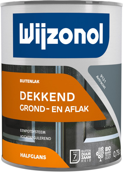 Afbeeldingen van WIJZONOL DEKKEND HALFGLANS GROND EN AFLAK 750ML RAL 9125 ANTRACIET