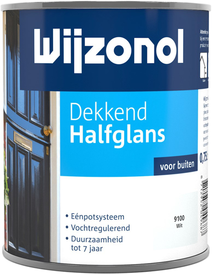 Afbeeldingen van WIJZONOL DEKKEND HALFGLANS GROND EN AFLAK 750ML RAL 9305 LAURIERGROEN
