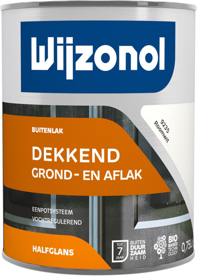 Afbeeldingen van WIJZONOL DEKKEND HALFGLANS GROND EN AFLAK 750ML RAL 9235 ROOMWIT