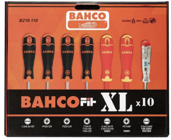 Afbeeldingen van BAHCO FIT XL 10-DLG SCHROEVENDRAAIERSET