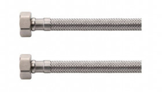 Afbeeldingen van FLEXIBELE AANSLUITSLANG KIWA RVS 30CM 1/2"BI X 1/2" BINNENDRAAD
