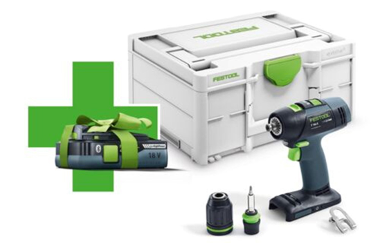 Afbeeldingen van FESTOOL ACCU SCHROEFBOORMACHINE T18+3 BASIC 4,0