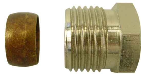 Afbeeldingen van MESSING KNELSET EXTRA LANG 1/2" X 15MM