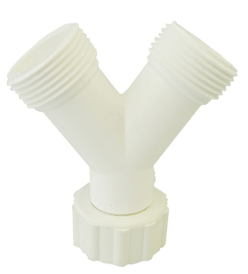 Afbeeldingen van Y-STUK CONNECTOR TBV WASMACHINE 3/4" BI (1X) X 3/4" BUITENDRAAD (2X)