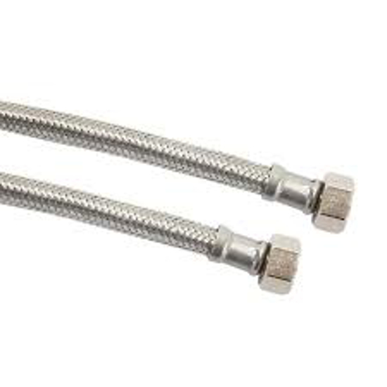 Afbeeldingen van FLEXIBELE AANSLUITSLANG KIWA RVS 60CM 3/8"BI X 3/8" BINNENDRAAD