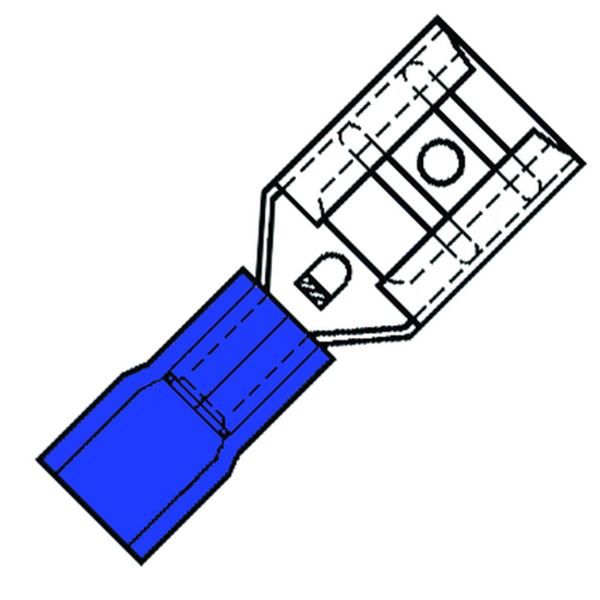 Afbeeldingen van 100ST. VLAKSTEKERHULS BL FEMA 6,4MM