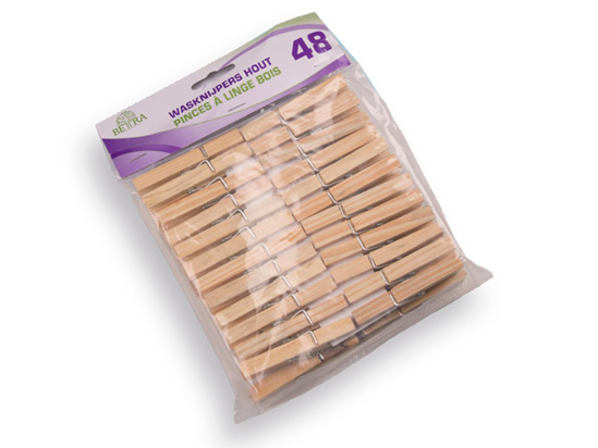 Afbeeldingen van WASKNIJPERS HOUT SET A 48