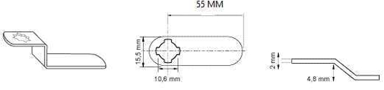 Afbeeldingen van LIP GEBOGEN KRUIS 4,8MM 55MM
