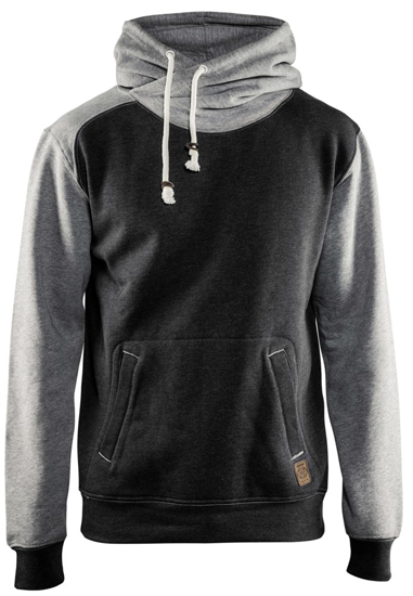 Afbeeldingen van HOODED SWEATSHIRT ZWART MELANGE/GRIJS M 339911579990M