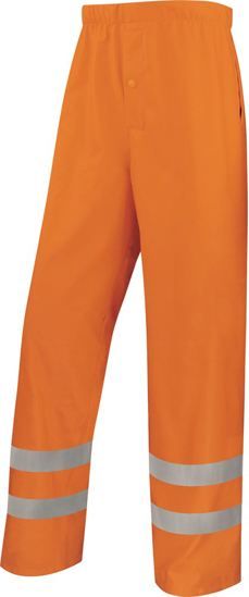 Afbeeldingen van REGENKLEDING/ SIGNAALREGENBROEK VAN POLYESTER MET POLYURETHAAN GECOATE BUITENKANT M FLUOORANJE