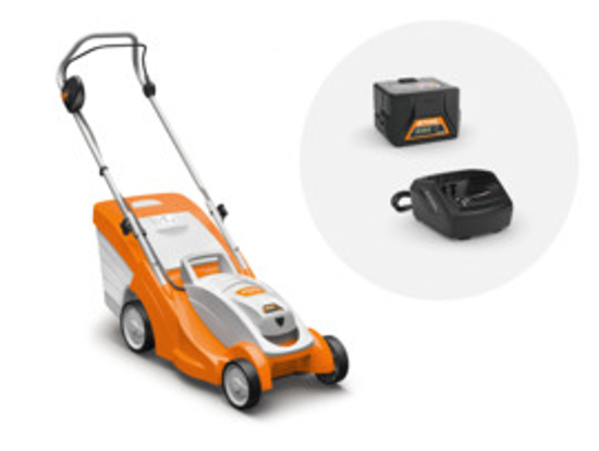 Afbeeldingen van STIHL RMA 339 ACCUGAZONMAAIER SET MET ACCU EN LADER