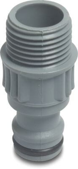 Afbeeldingen van PVC-U AANSLUITING GRIJS 3/4"BUI X MANNELIJK KLIK