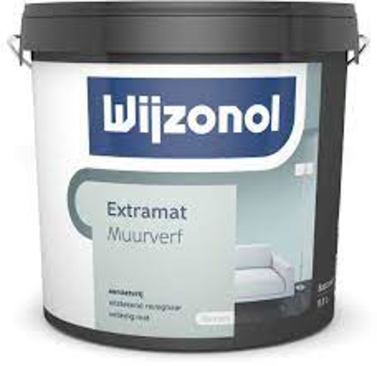 Afbeeldingen van WIJZONOL MUURVERF EXTRA MAT BASIS TRANSPARANT 4,5 LITER