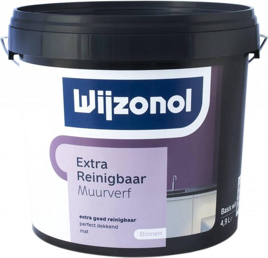 Afbeeldingen van WIJZONOL MUURVERF EXTRA REINIGBAAR BASIS WIT 2,45 LITER