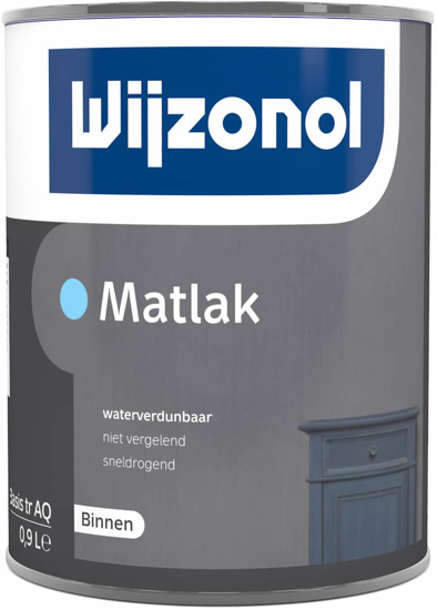 Afbeeldingen van WIJZONOL MATLAK AQUA BASIS WIT 950ML