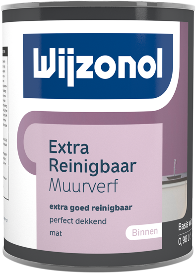 Afbeeldingen van WIJZONOL MUURVERF EXTRA REINIGBAAR BASIS TRANSPARANT 900ML