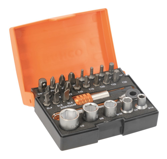 Afbeeldingen van BAHCO BIT-DOPSLEUTELSET 1/4 26D