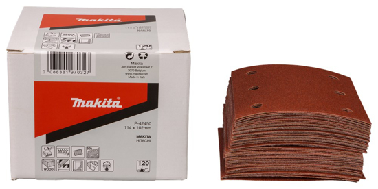 Afbeeldingen van MAKITA SCHUURVEL 114X102MM K120 RED VELCRO P-42450