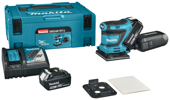Afbeeldingen van MAKITA 18 V HANDPALM VLAKSCHUURMACHINE DBO481RTJ