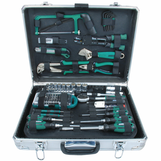 Afbeeldingen van GEREEDSCHAPKOFFER 124 DLG, COMPLETE GEREEDSCHAPSET MET DIVERS GEREEDSC
