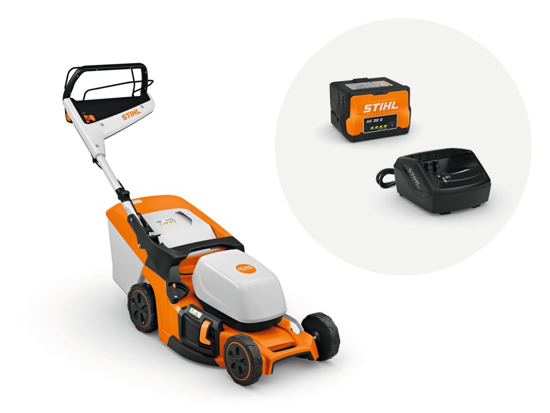 Afbeeldingen van STIHL RMA 448 V ACCUGRASMAAIER SET MET ACCU EN LADER