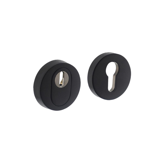 Afbeeldingen van SKG3 VEILIGHEIDSROZETTEN ROND VERDEKT �52X12MM PROFIELCILINDERGAT MET KERNTREKBEVEILIGING STRUCTUUR ZWART