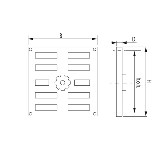 Afbeeldingen van SCHUIFROOSTER MET GAAS ALUMINIUM WIT 155X155MM