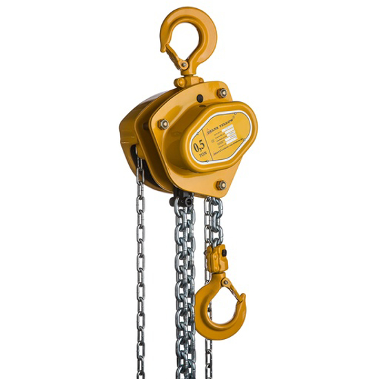 Afbeeldingen van DELTA YELLOW – HANDKETTINGTAKEL – 0,5 TON – MET 3METER HIJSHOOGTE