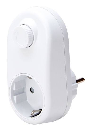 Afbeeldingen van ADAPTER 1-VOUDIG GEAARD MET SHUTTER; DIMMER LED 3-24W, WIT