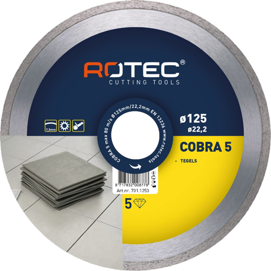 Afbeeldingen van DIAMANTZAAGBLAD 'COBRA 5 / RD-M', �125X1,8X�22,2
