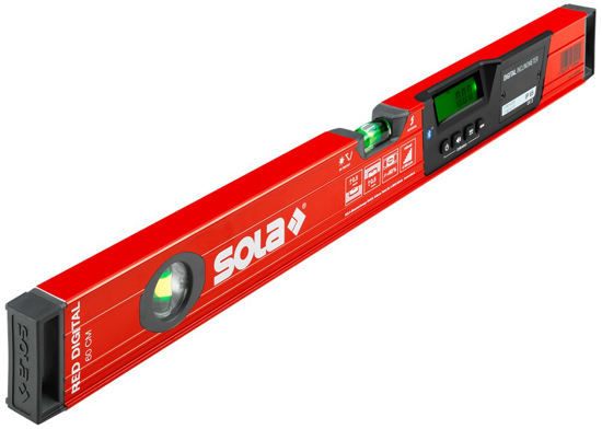 Afbeeldingen van SOLA ELEKTRONISCHE HELLINGSWATERPAS MET BLUETOOTH ALUMINIUM ROOD RED DIGITAL 60CM