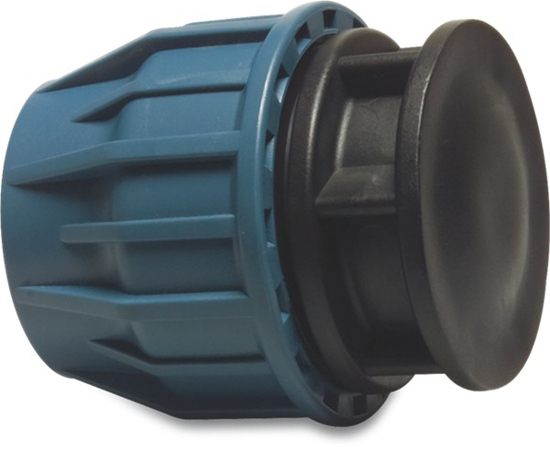 Afbeeldingen van TYLEEN PP EINDKAP ZWART/BLAUW 16BAR 16MM KNEL