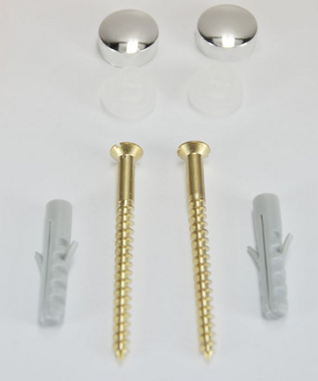 Afbeeldingen van MESSING POTSCHROEVENSET MET AFDEKKAP KLEUR CHROOM 5.5X70MM