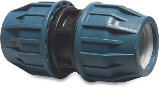 Afbeeldingen van TYLEEN PP KOPPELING ZWART/BLAUW 16BAR 20MM KNEL